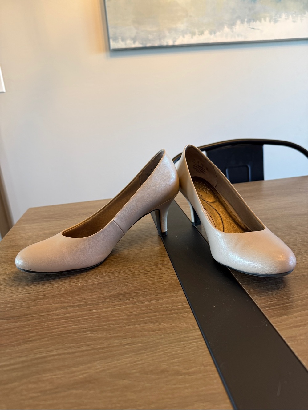 Life Stride Beige Round-Toe Low Heel Pumps - Picture 2 of 7